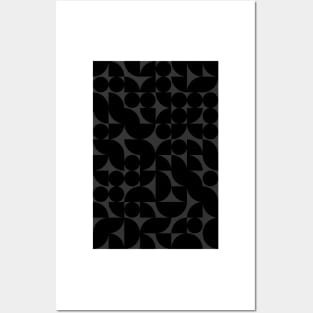 Black Colored Geometric Pattern - Shapes #3 Posters and Art